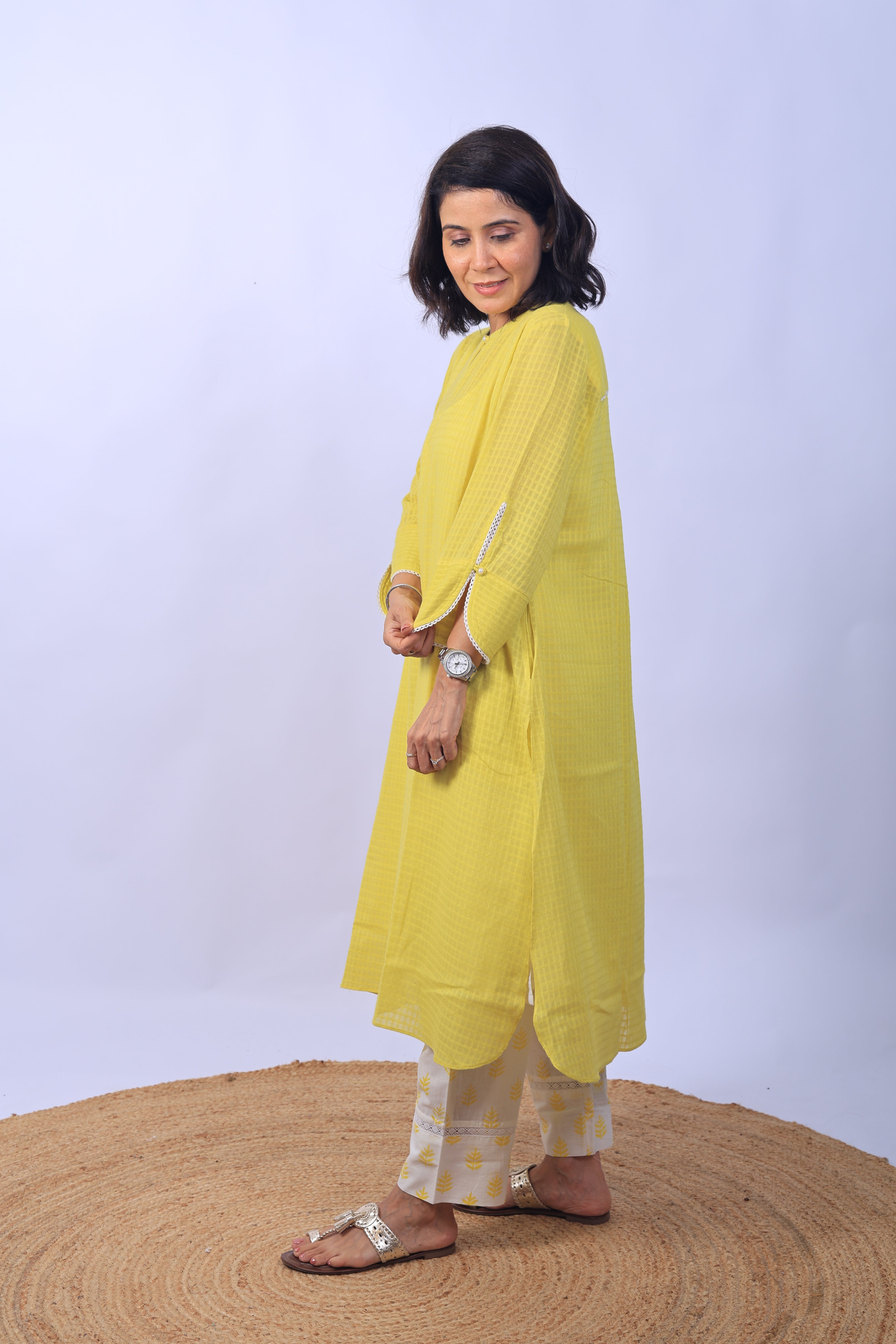 yellow suit