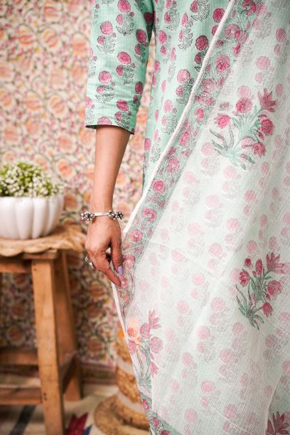 Kamini- kota doria hand block  set