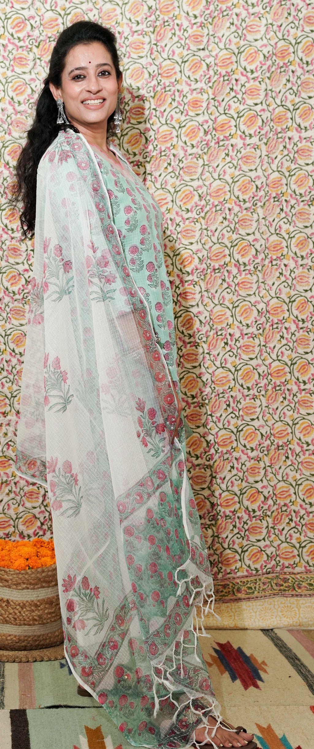 Kamini- kota doria hand block  set