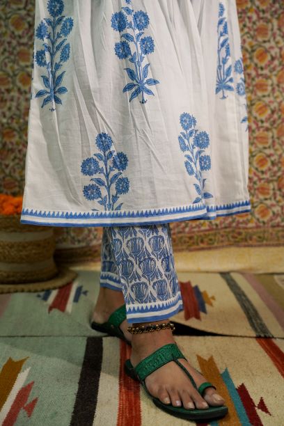 Indigo Hand Block Printed Kurta