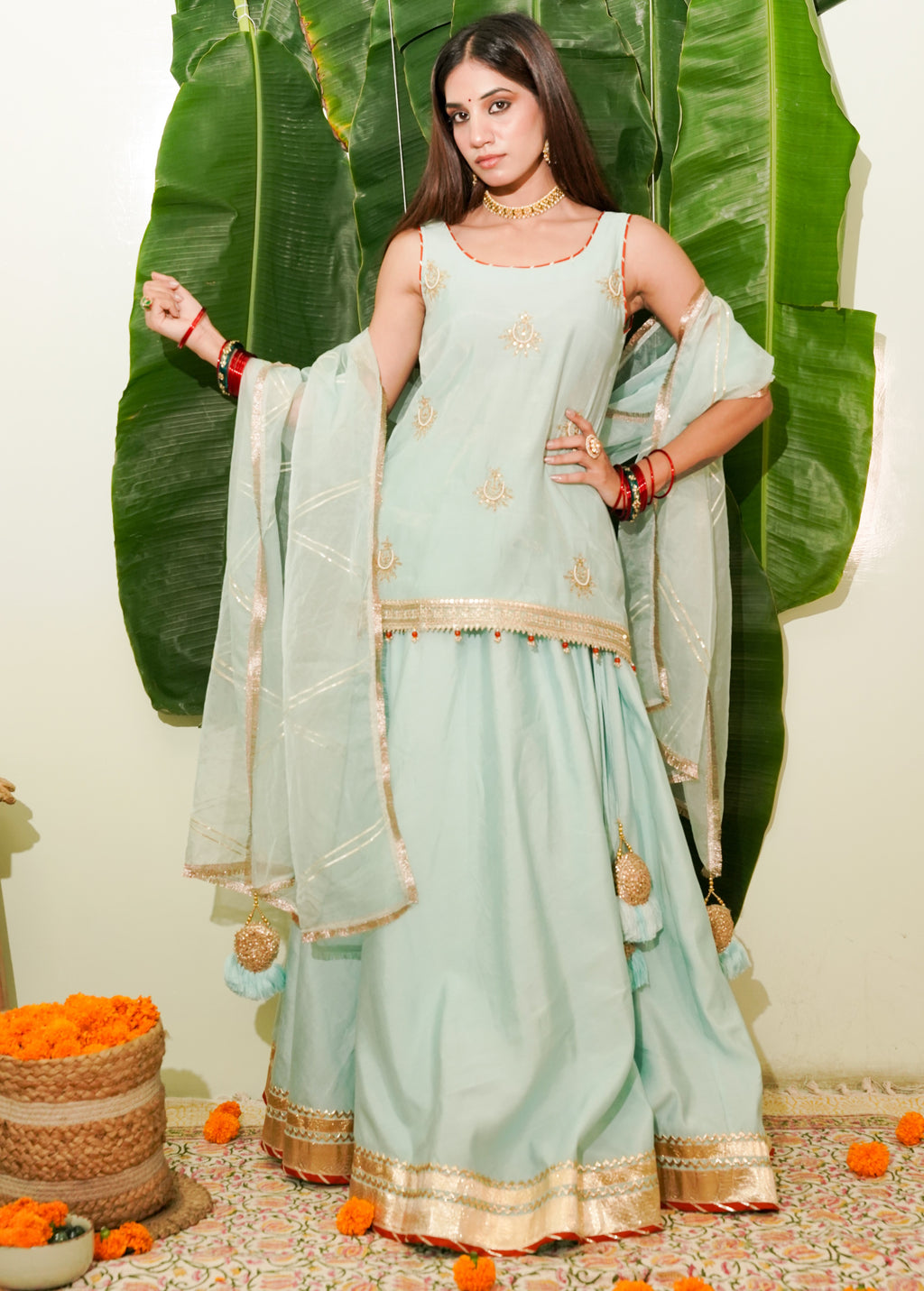 Tara   ocean  colour lehenga set