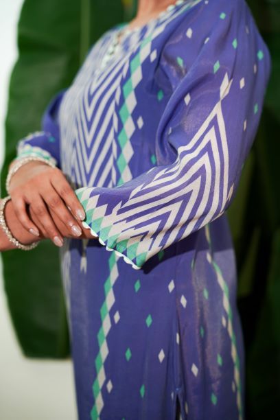 beautiful printed mul chanderi kurta