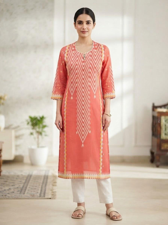 Orange Workwear Kurta Set