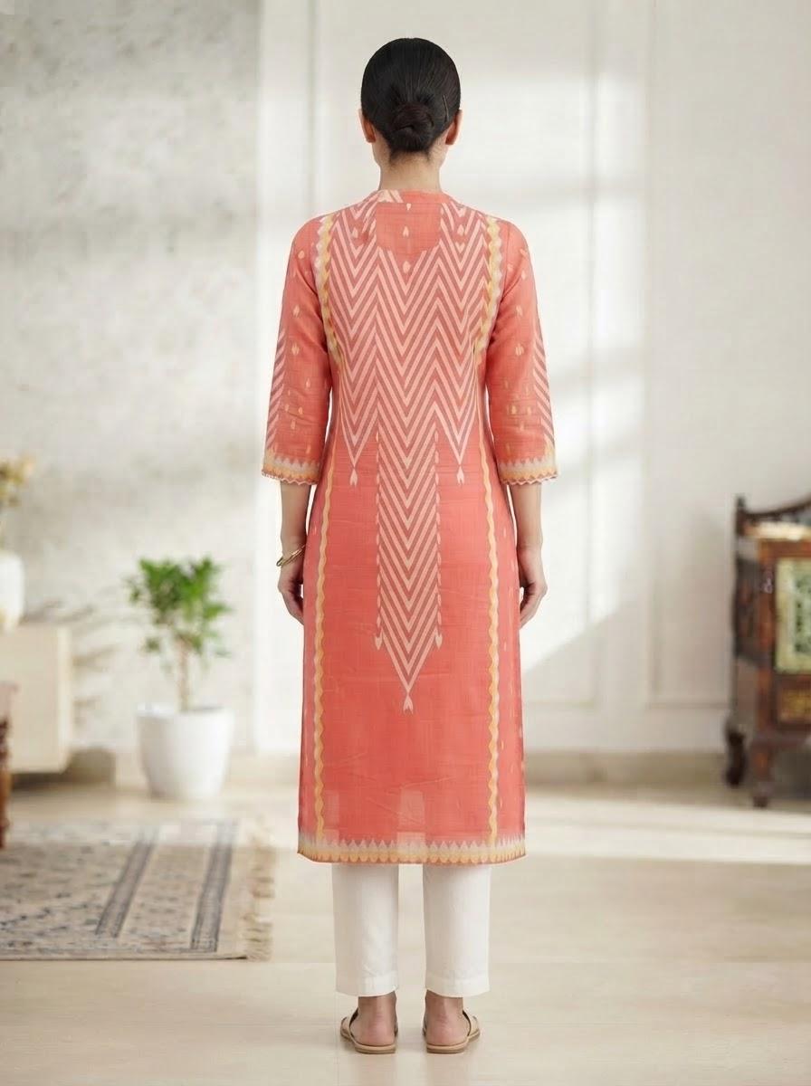 Orange Workwear Kurta Set