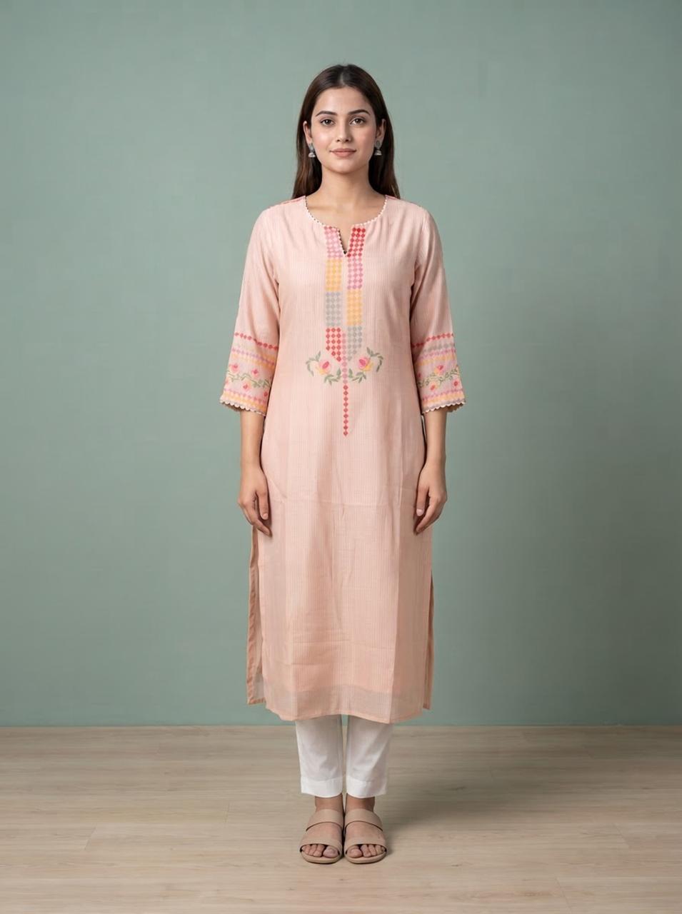 peach work wear