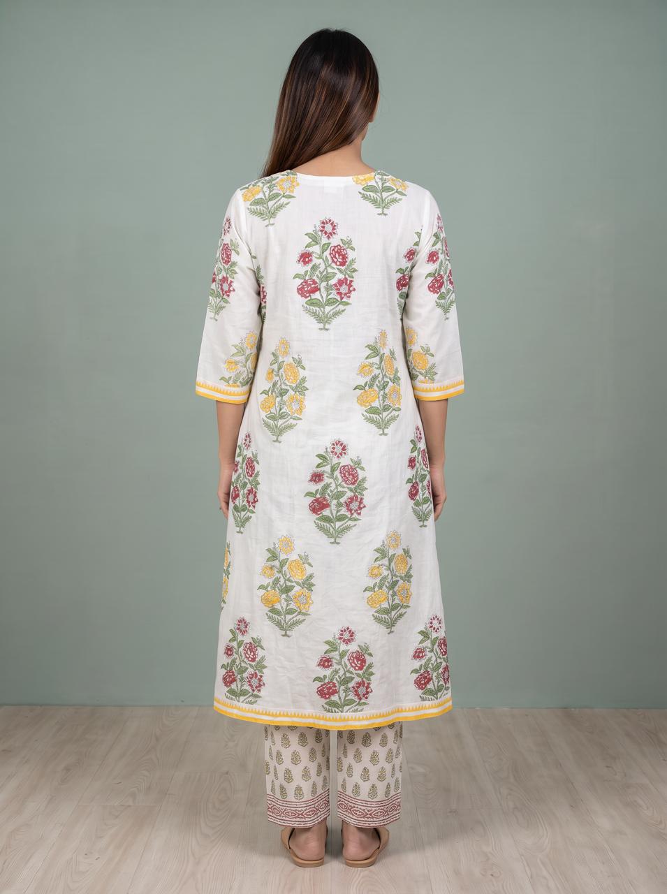 Handblock Kurta Set