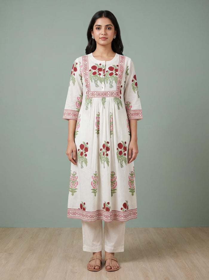 Handblock Kurta  set