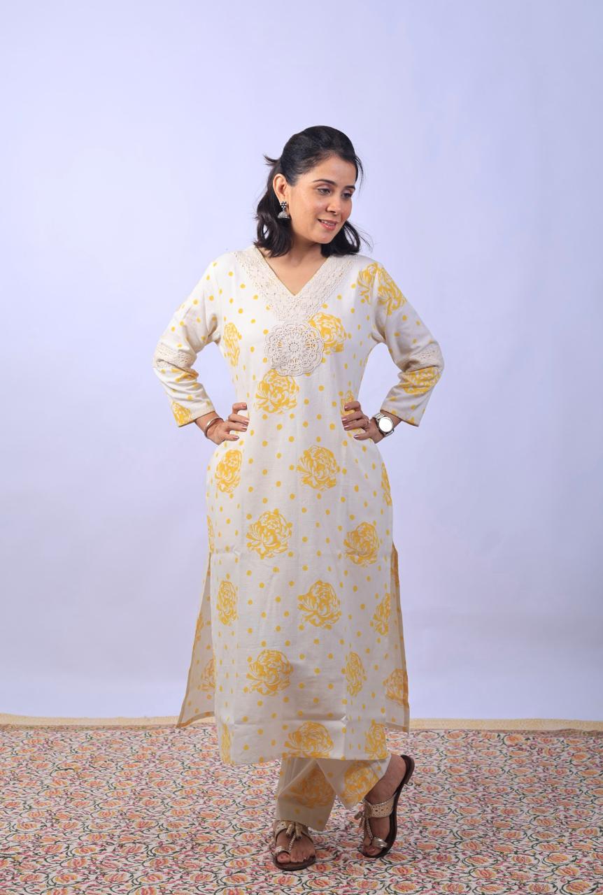 White kurta set