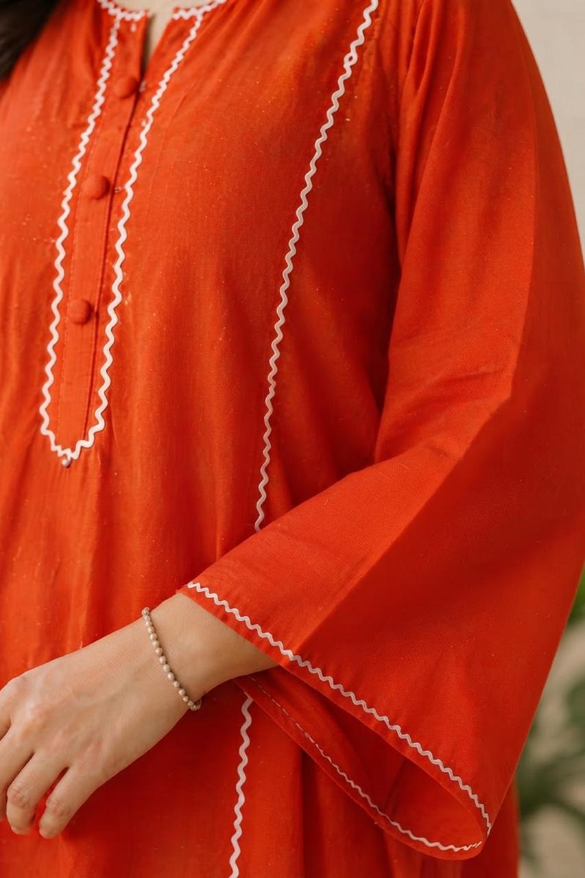 Chetna - red mul chanderi set