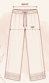 Pants Measurement Points: Waist, Hip